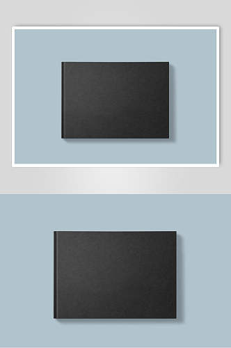 黑蓝方形书籍画册海报卡片展示样机