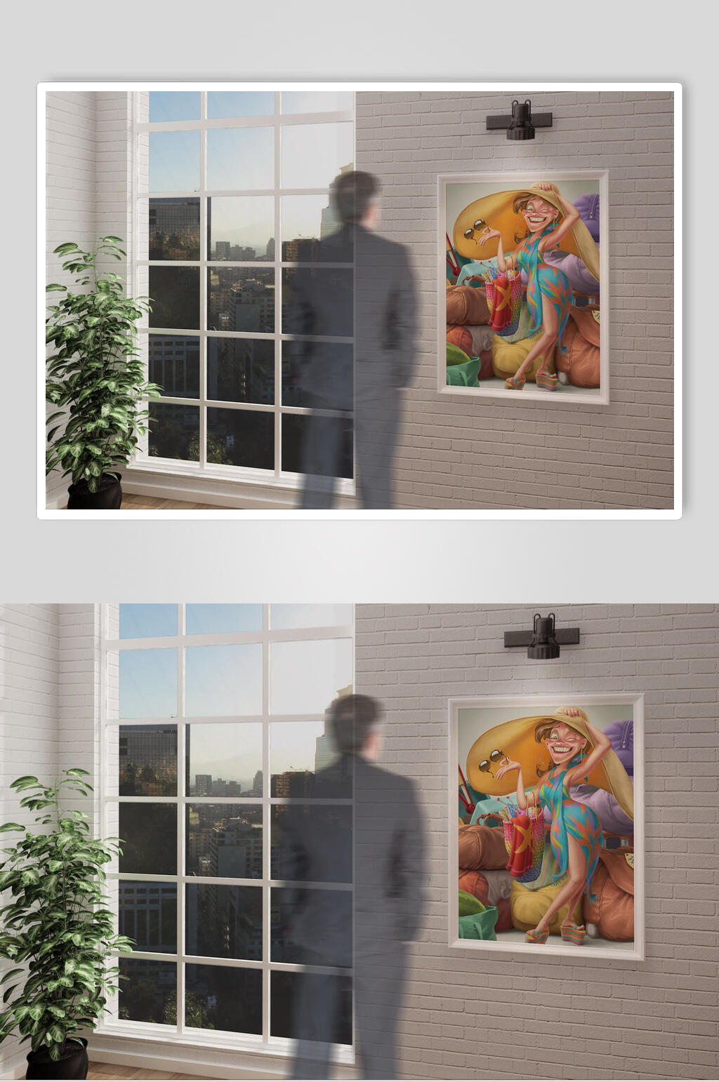 高端画廊作品展示样机素材