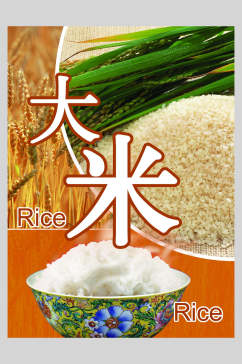 食品大米稻米饭店促销宣传海报