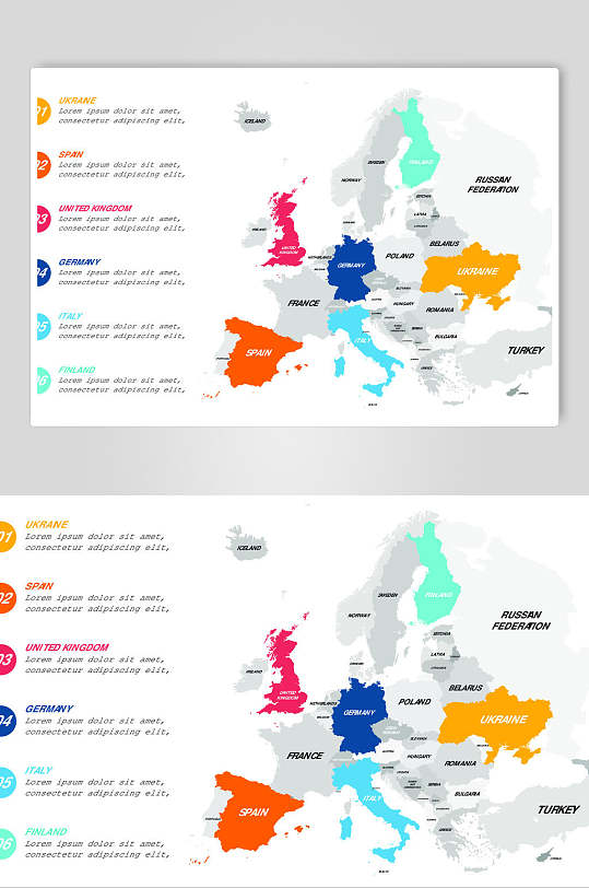 创意地图手绘数据图表矢量素材
