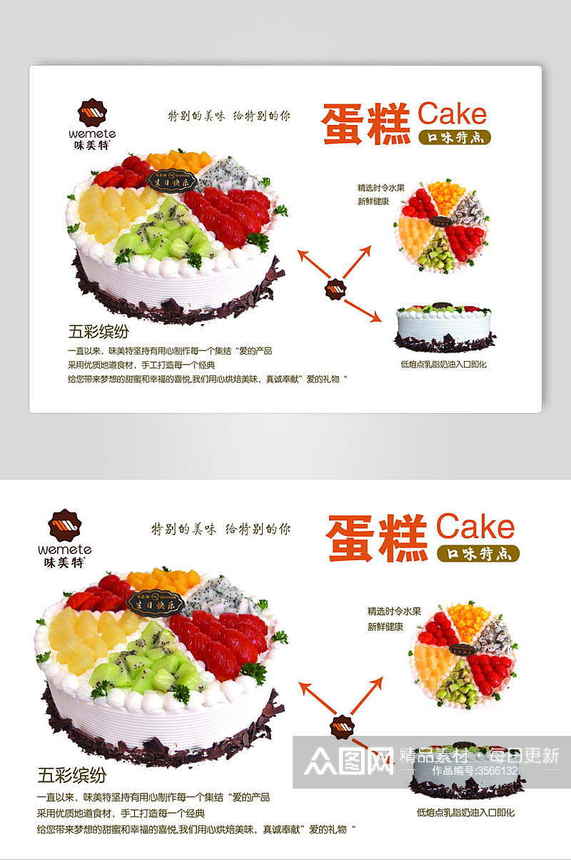 时尚蛋糕甜品糕点促销宣传海报素材