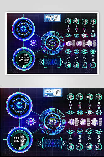 圆圈大气科技网络数据科幻矢量素材