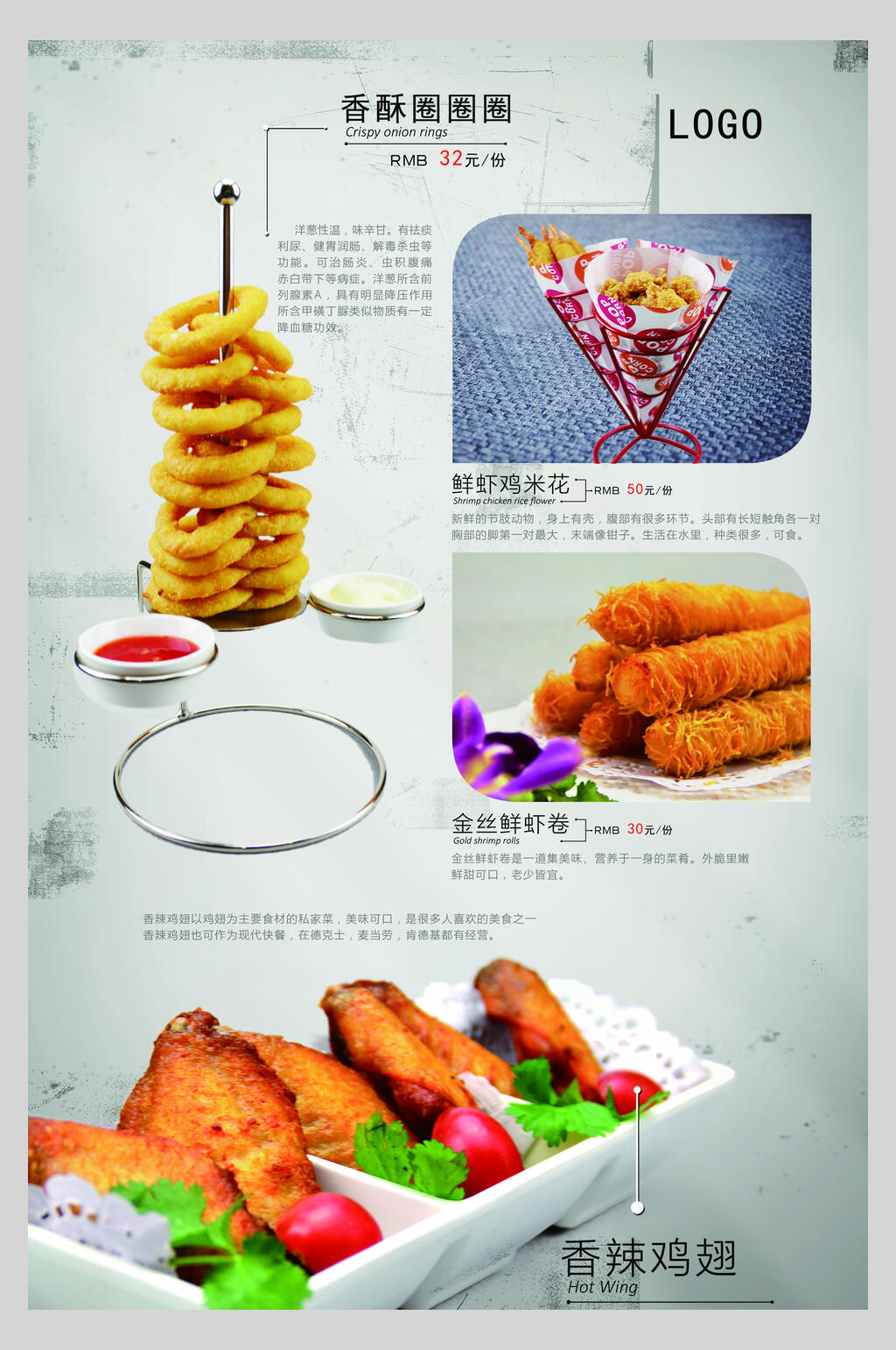 香辣炸鸡块鸡腿鸡翅促销海报素材