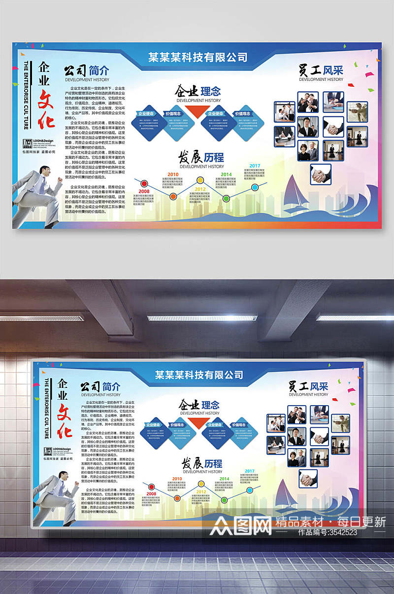 某某科技公司企业文化公司简介企业理念发展历程企业文化展板素材