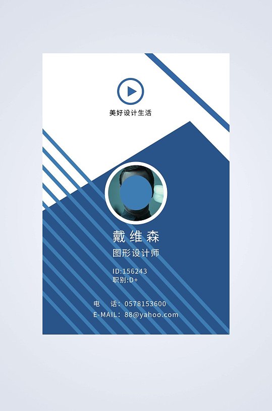 戴维森图形设计师商务工作证