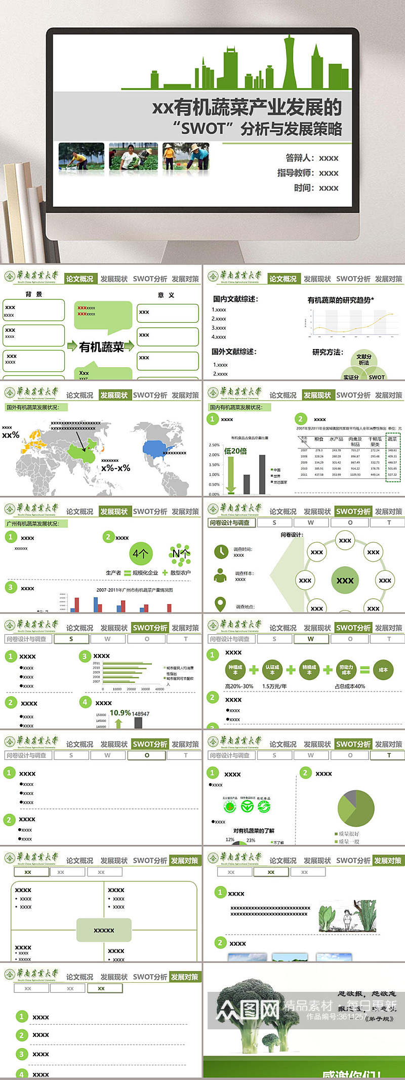 有机蔬菜产业发展的分析与发展策略PPT素材