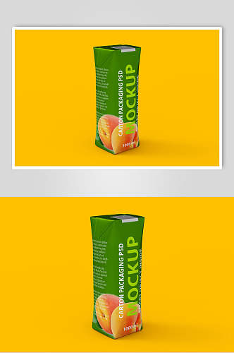 水果英文字母黄果汁盒展示样机
