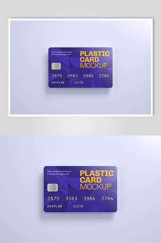 英文数字紫色卡片设计展示样机
