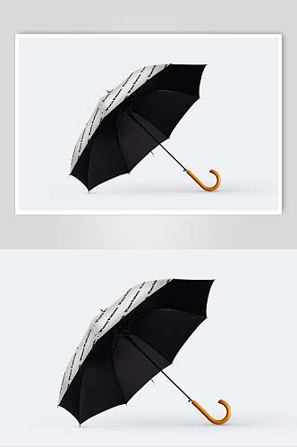 黑色雨伞包装贴图样机