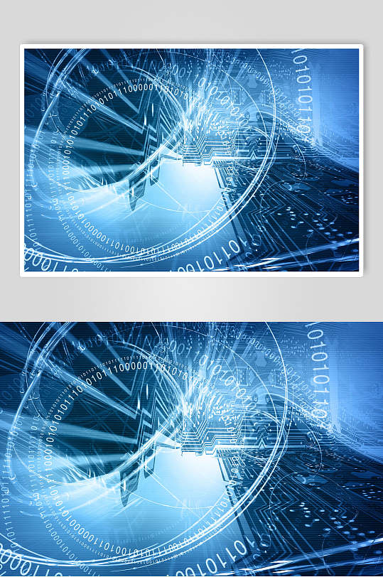 蓝色圆圈商务数码科技背景图片