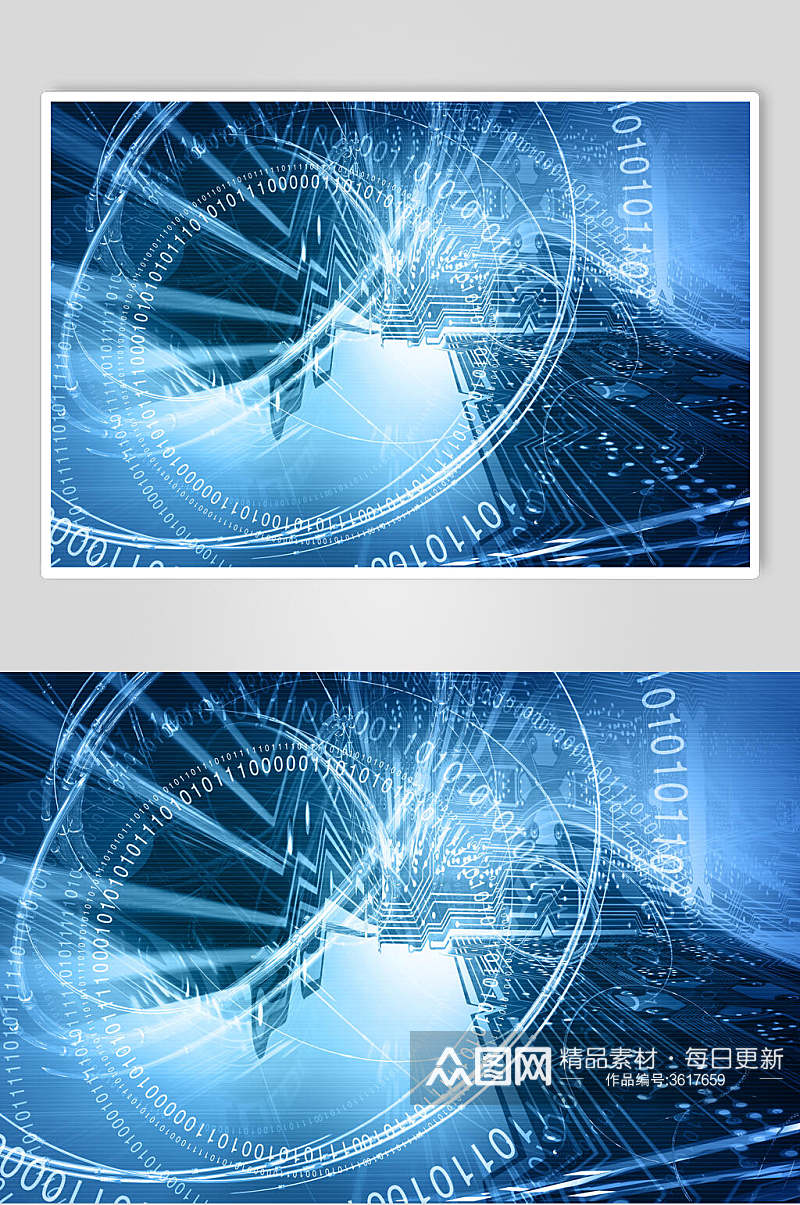 蓝色圆圈商务数码科技背景图片素材