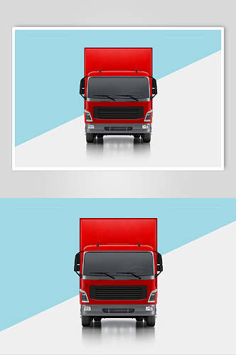蓝红创意大气货车车身贴纸设计样机