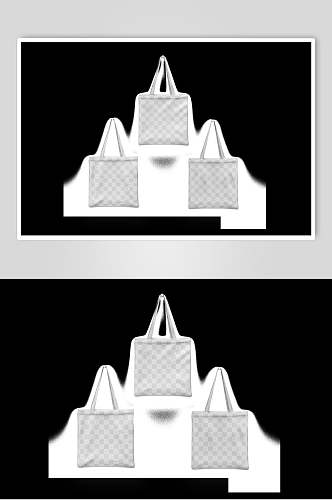 黑白袋子创意大气简约手提袋样机