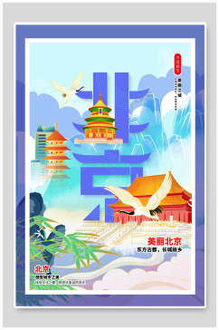 北京国潮风城市建筑海报