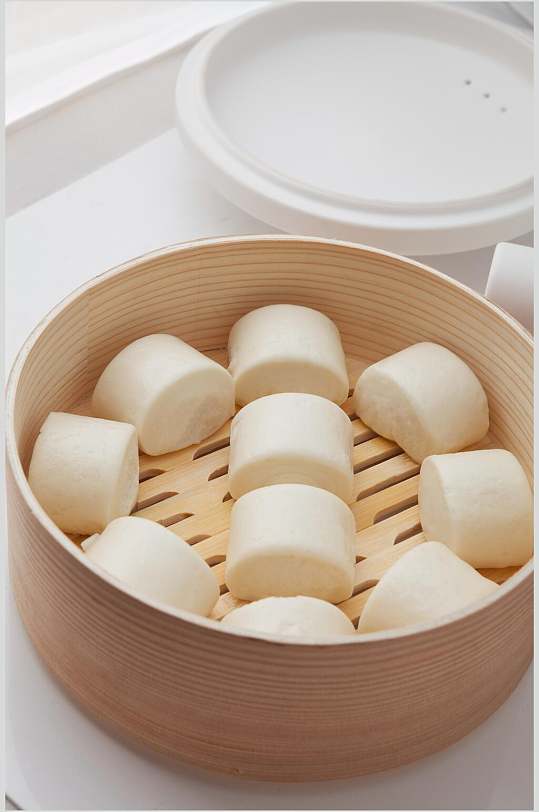 美味小笼蒸馒头图片