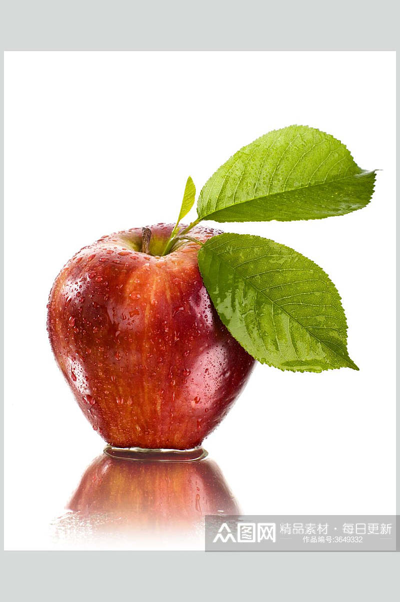 白底新鲜美味苹果水果图片素材
