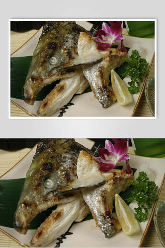 鱼头烧烤类食物照片