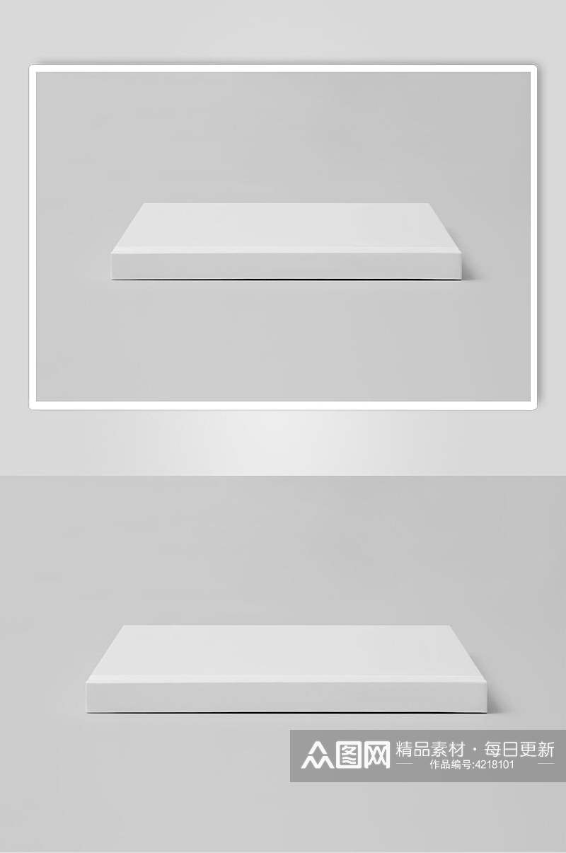 展台立体留白灰色方型书籍展示样机素材