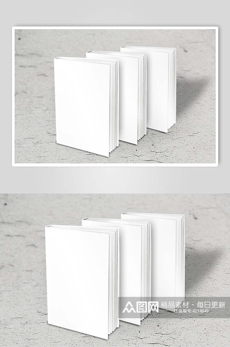 白色厚书籍书本展示设计样机素材