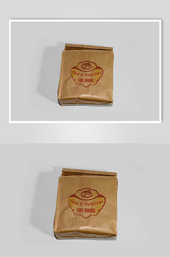 褐色图标皮纸袋包装购物袋置物盒样机