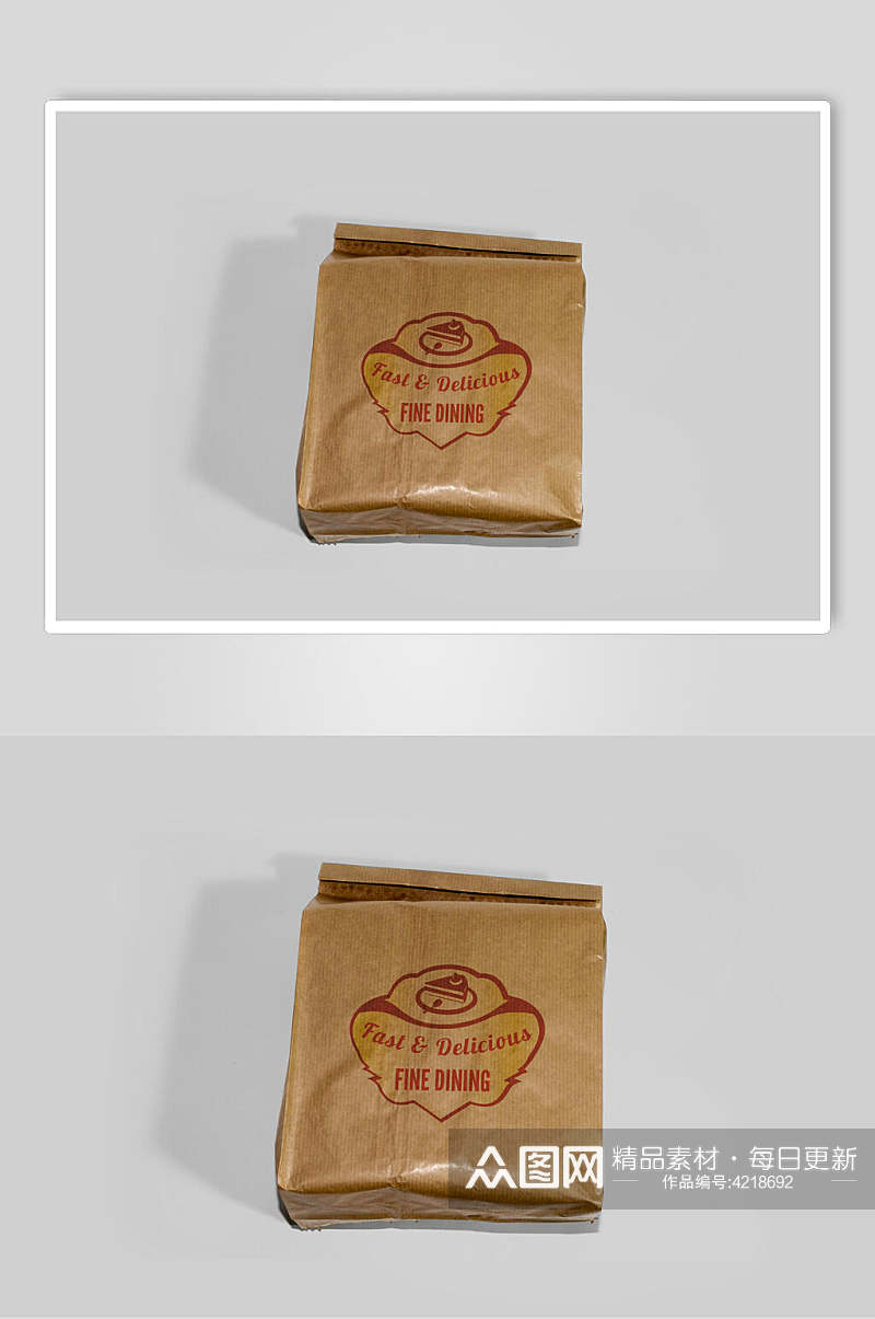 褐色图标皮纸袋包装购物袋置物盒样机素材