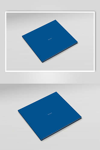 蓝色英文创意大气方型书籍展示样机