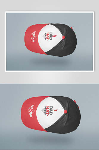 黑红白色创意大气棒球帽贴图样机