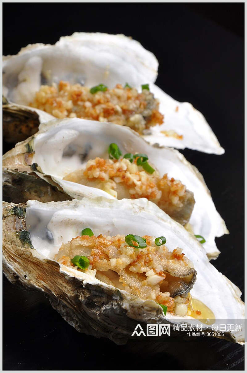 葱香牡蛎高清图片素材