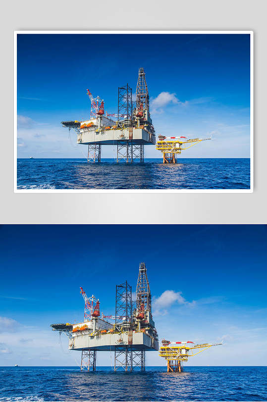 海上钻井平台石油勘探建筑摄影图片