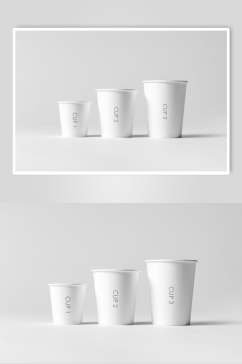 杯子白色创意咖啡奶茶杯贴图样机