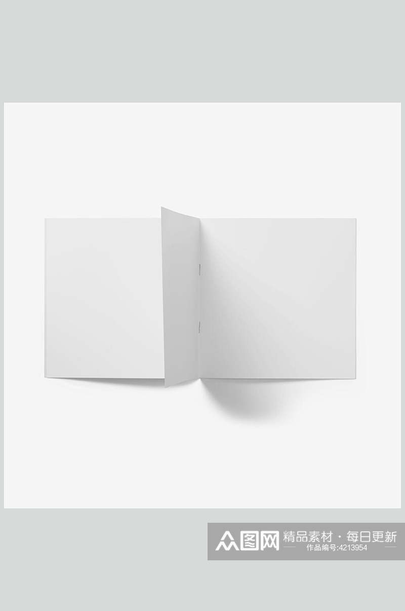 方形白色书籍装帧页面智能贴图样机效果图素材