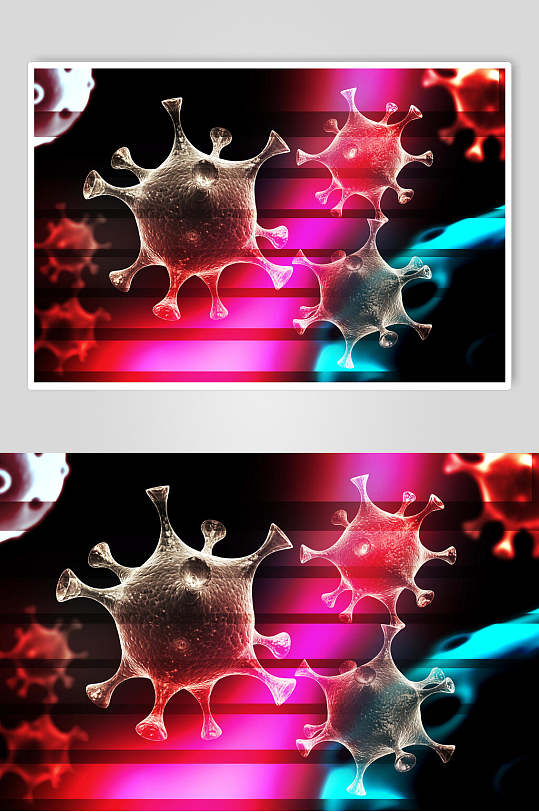 透明冠状细胞病菌图片