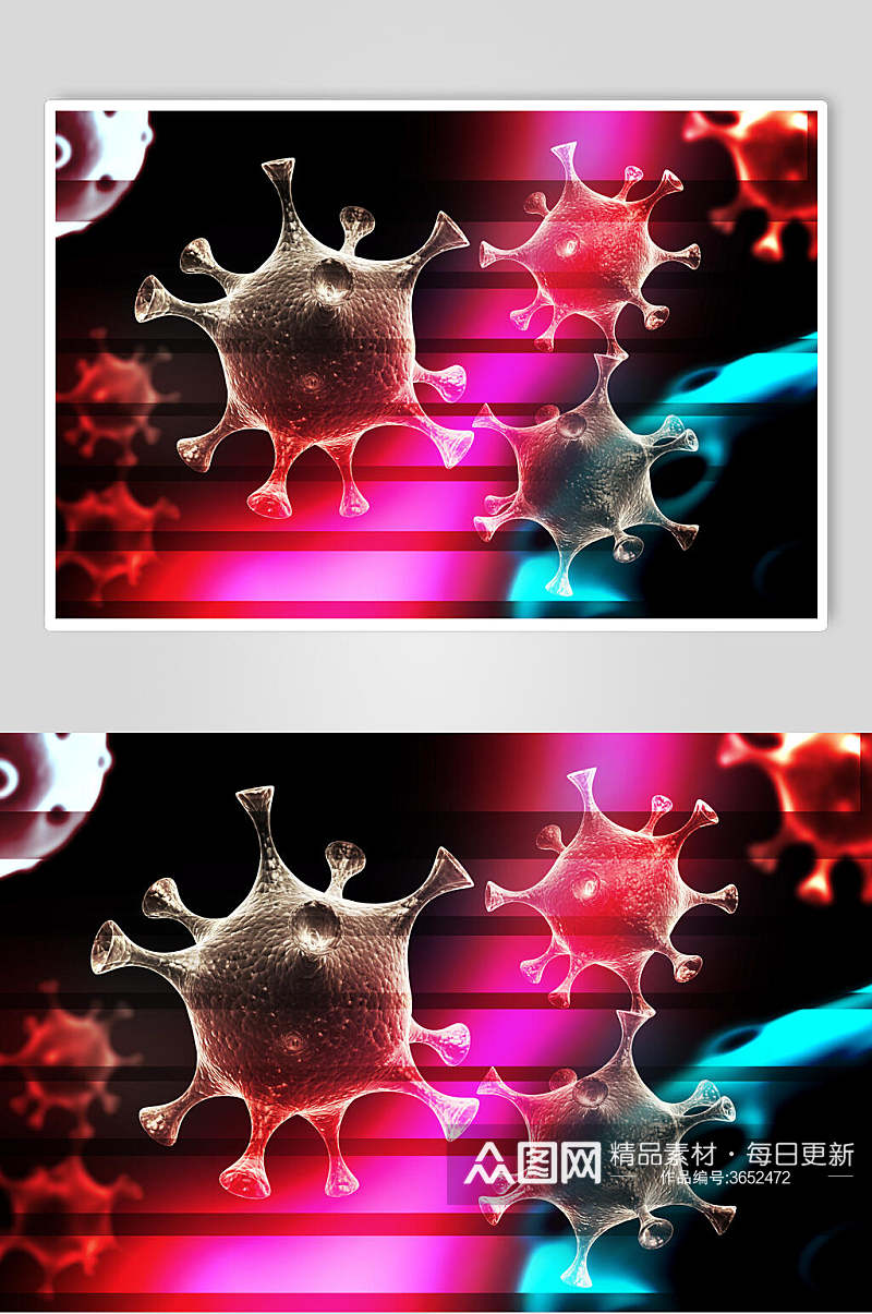 透明冠状细胞病菌图片素材