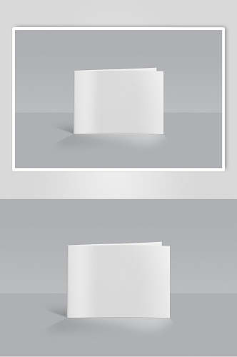 白色长方形书籍装帧页面智能贴图样机