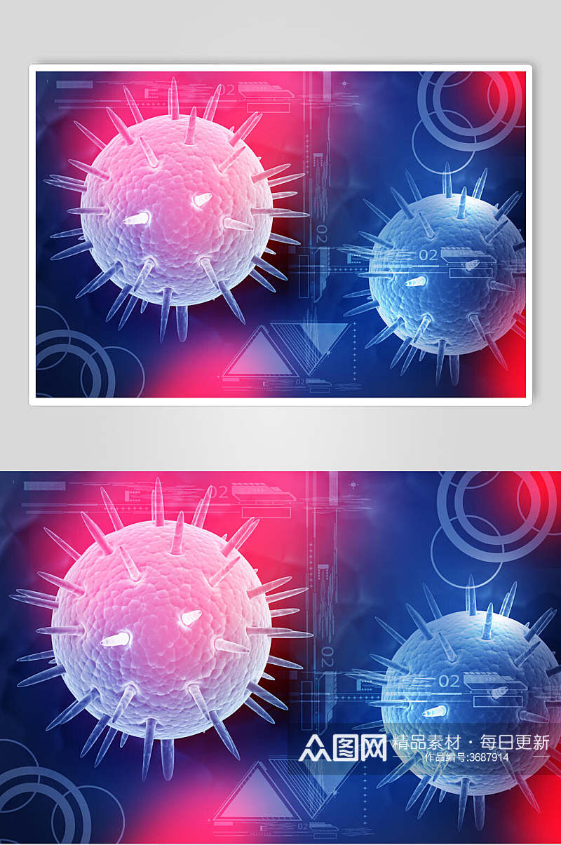 蓝色细胞病菌图片素材