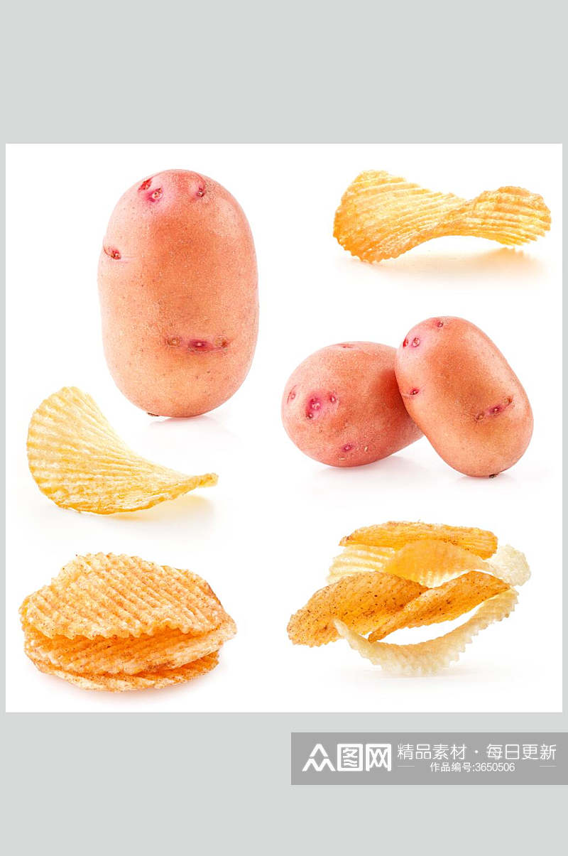 火腿炸薯片高清图片素材