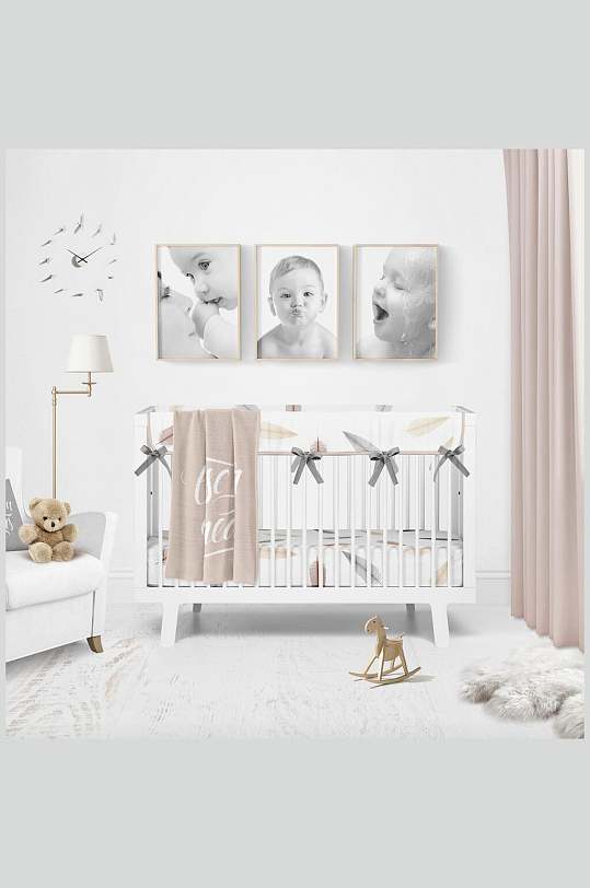 照片欧美儿童婴儿房装饰家具摆设样机