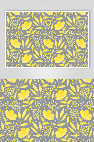 黄色花朵几何抽象变幻矢量素材