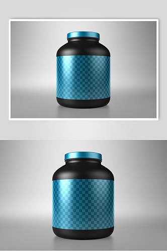 蓝黑色塑料瓶样机