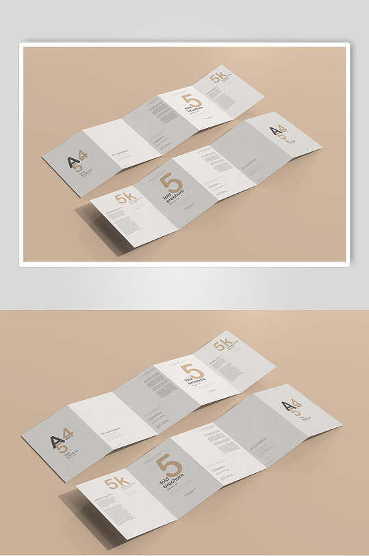 并排五折页样机-众图网