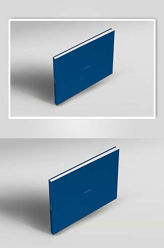 立体留白蓝色阴影方型书籍展示样机