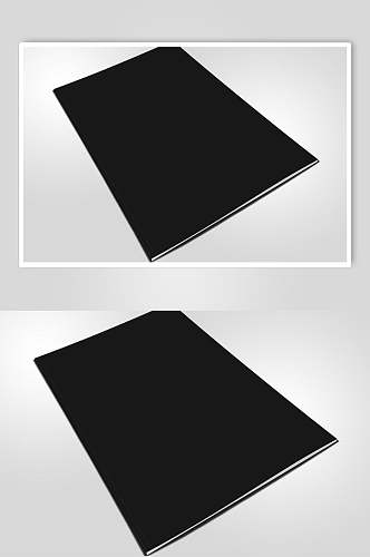 黑色书籍装帧页面智能贴图样机