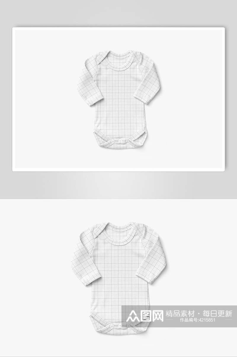 线条白色大气创意婴儿连体衣样机素材
