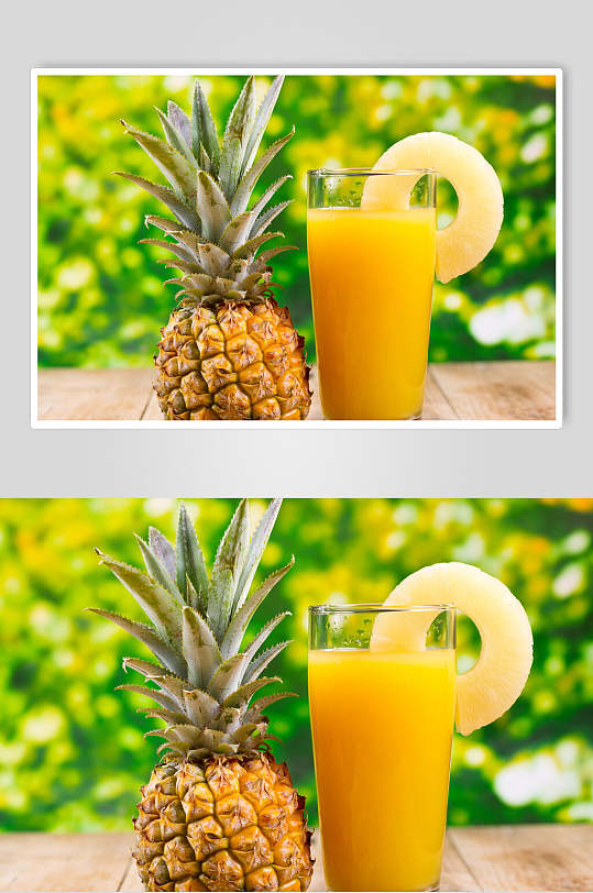 菠萝鲜榨水果汁摄影图片叁