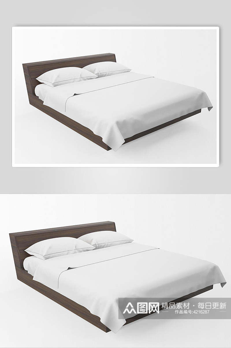 床单白色床上用品展示场景样机素材