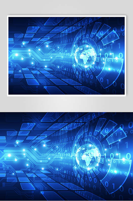 蔚蓝色商务数码科技背景图片