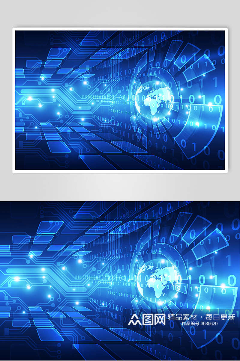 蔚蓝色商务数码科技背景图片素材