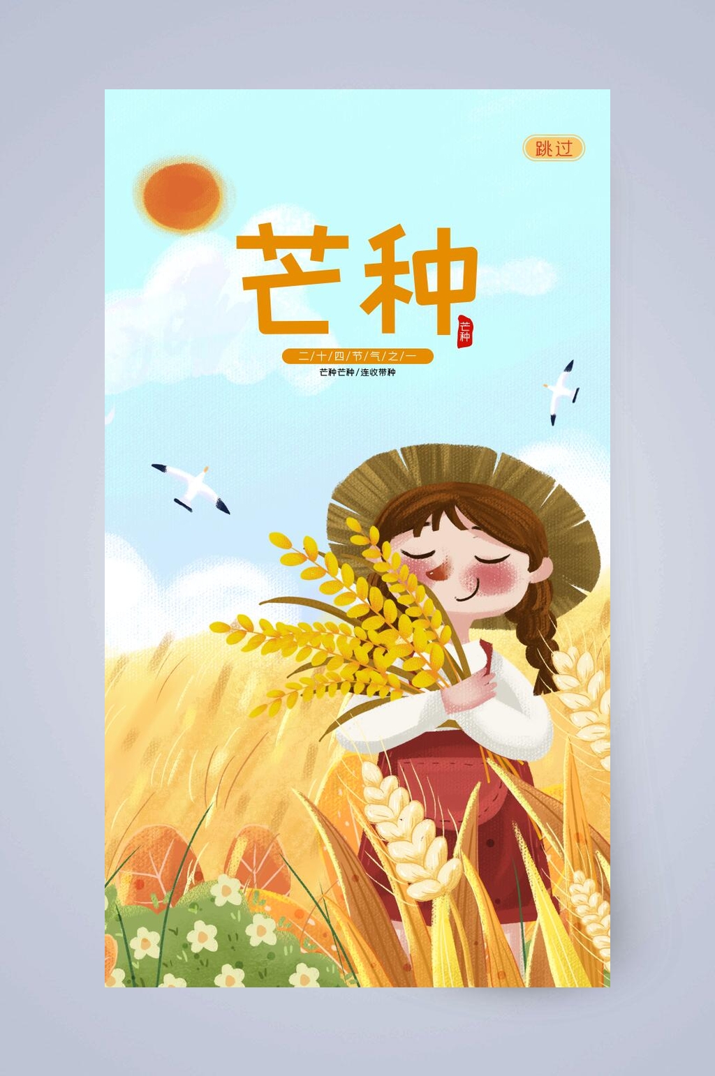 小麦芒种手机启动页素材