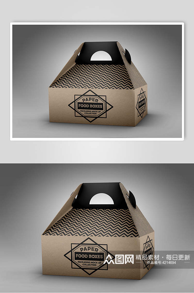 手提创意包装盒纸盒手提袋购物袋样机素材