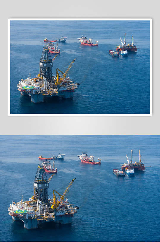 海上钻井平台石油勘探建筑摄影图片